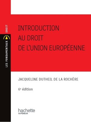 cover image of Introduction au droit de l'union européenne 2010/2011--Ebook epub